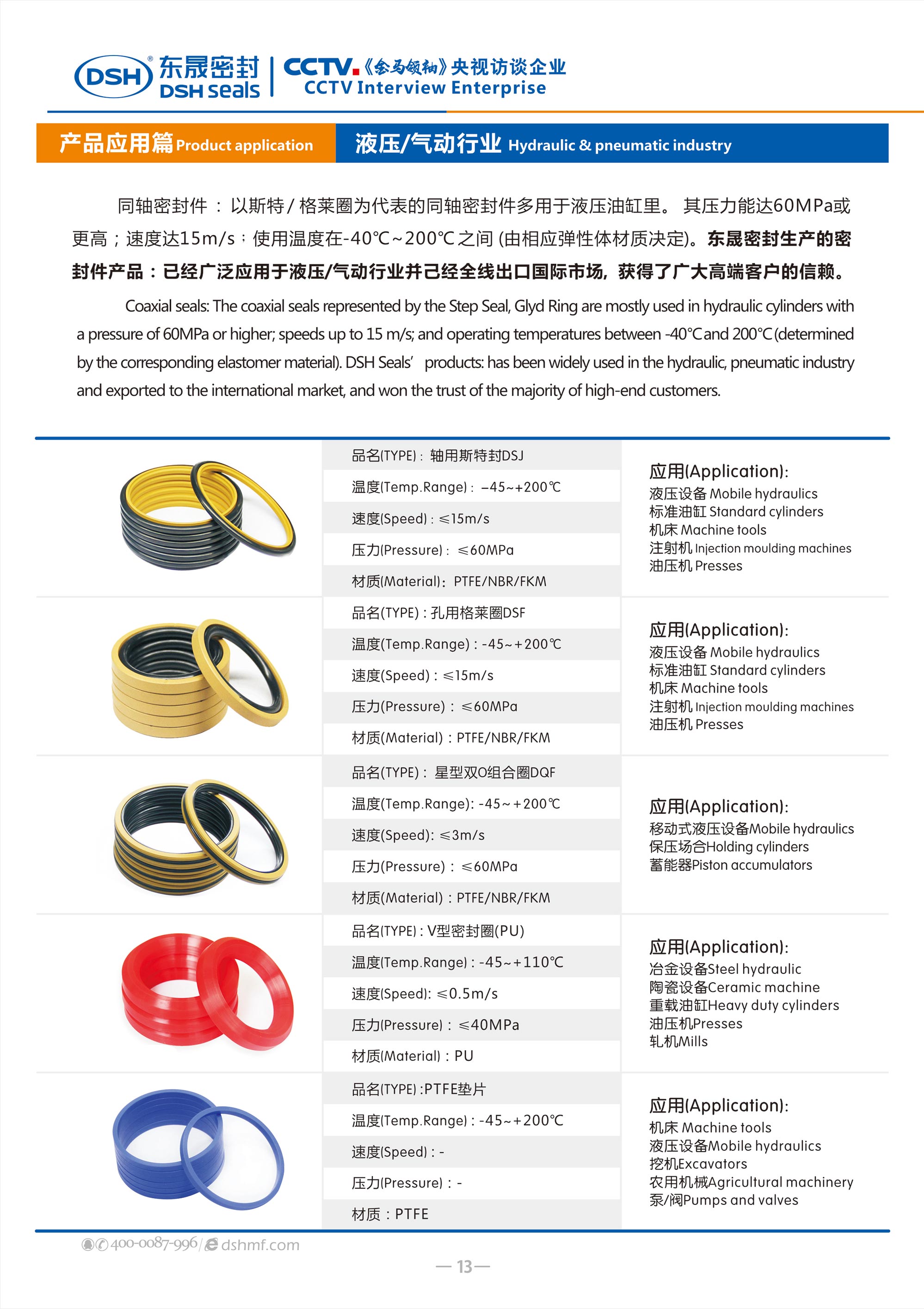 液壓、氣動行業(yè)密封件廠 - 東晟密封生產(chǎn)液壓氣動密封件產(chǎn)品：已經(jīng)廣泛應(yīng)用于液壓、氣動行業(yè)并己經(jīng)全線出口國際市場。